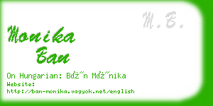 monika ban business card